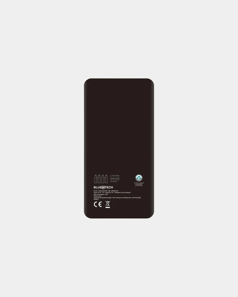 Batterie de secours RPET 10 000mAh Bluetech à personnaliser