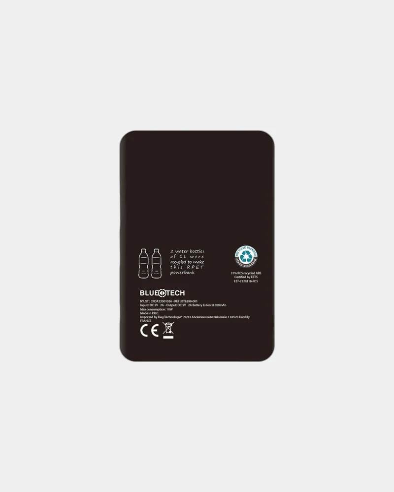 Batterie de secours RPET 5000mAh Bluetech à personnaliser