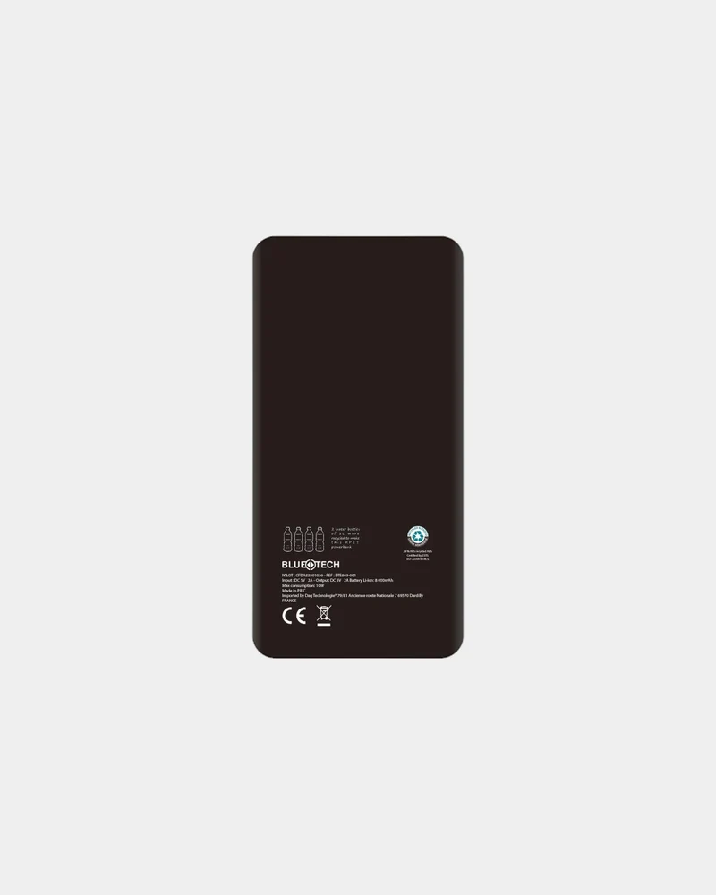 Batterie de secours RPET 10 000mAh Bluetech à personnaliser