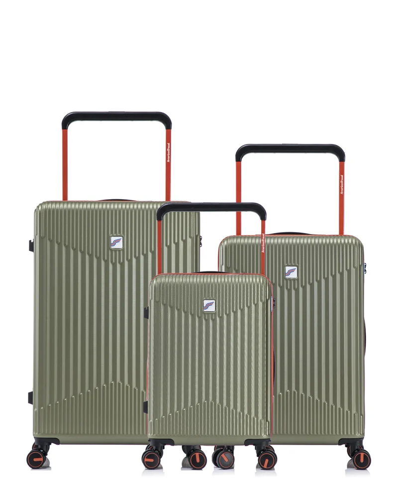 Lot de 3 Valises Rigides Grand Format, Taille Moyenne et Cabine NORTH BEACH