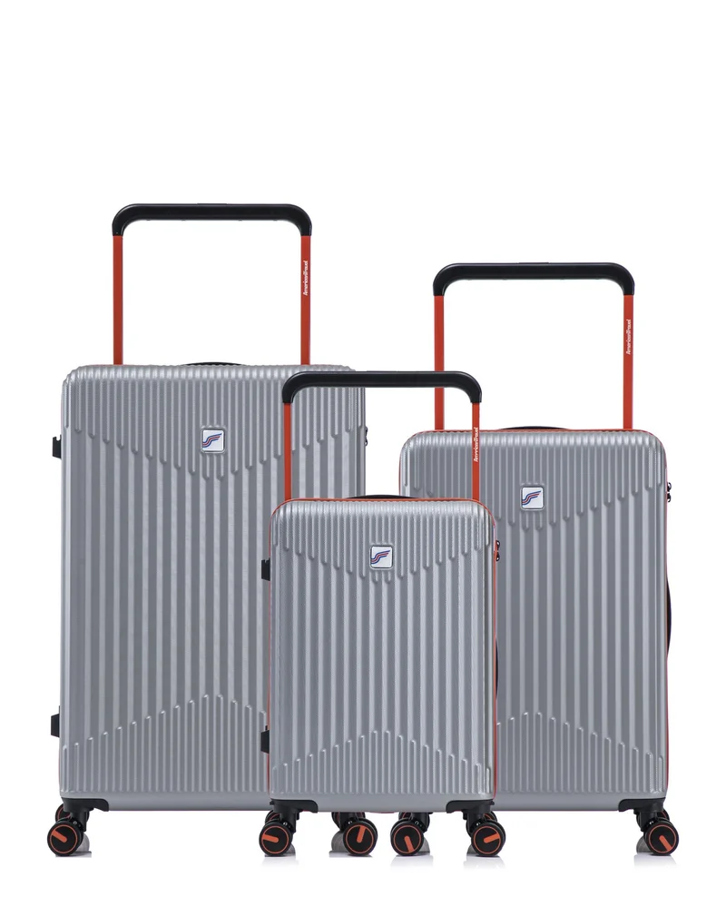 Lot de 3 Valises Rigides Grand Format, Taille Moyenne et Cabine NORTH BEACH