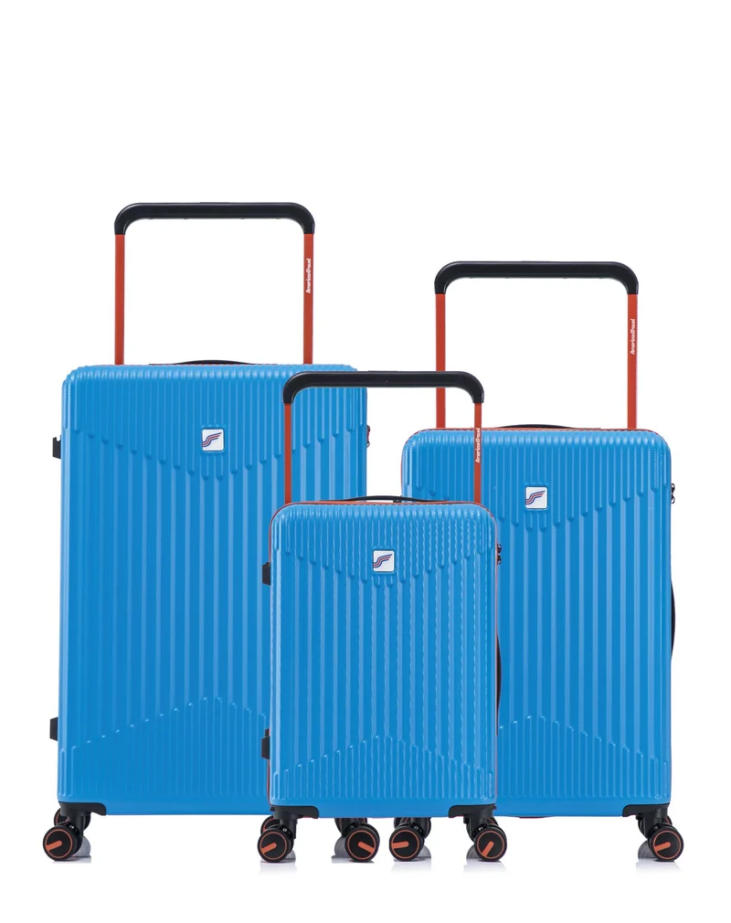 Lot de 3 Valises Rigides Grand Format, Taille Moyenne et Cabine NORTH BEACH