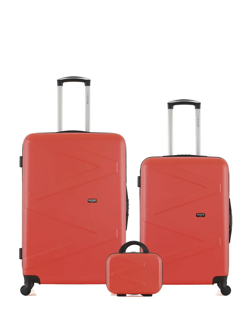 Lot de 3 Valises Rigides Grand Format, Taille Moyenne et Vanity AMAZONE