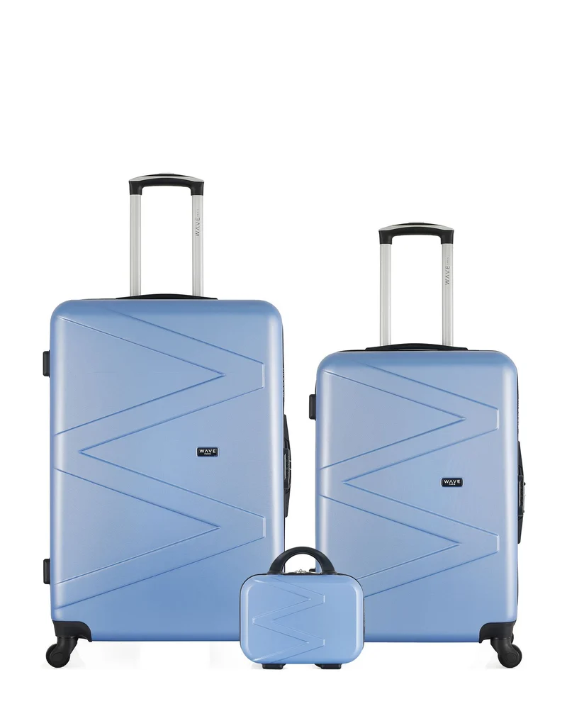 Lot de 3 Valises Rigides Grand Format, Taille Moyenne et Vanity AMAZONE