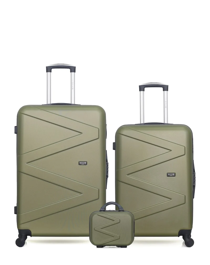 Lot de 3 Valises Rigides Grand Format, Taille Moyenne et Vanity AMAZONE