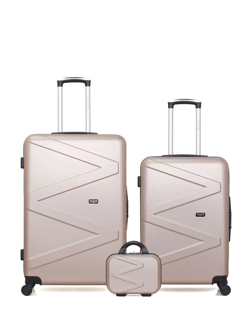 Lot de 3 Valises Rigides Grand Format, Taille Moyenne et Vanity AMAZONE