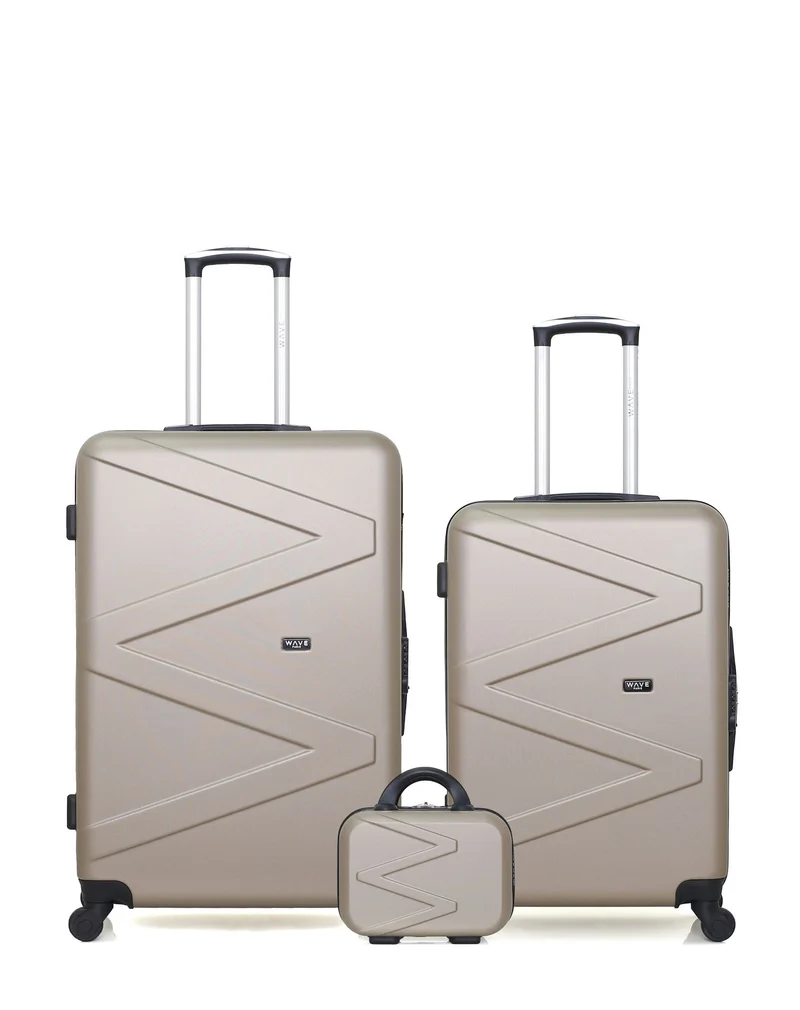 Lot de 3 Valises Rigides Grand Format, Taille Moyenne et Vanity AMAZONE