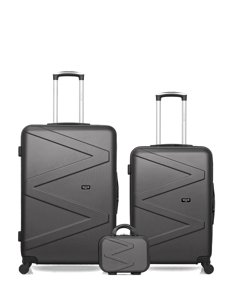 Lot de 3 Valises Rigides Grand Format, Taille Moyenne et Vanity AMAZONE