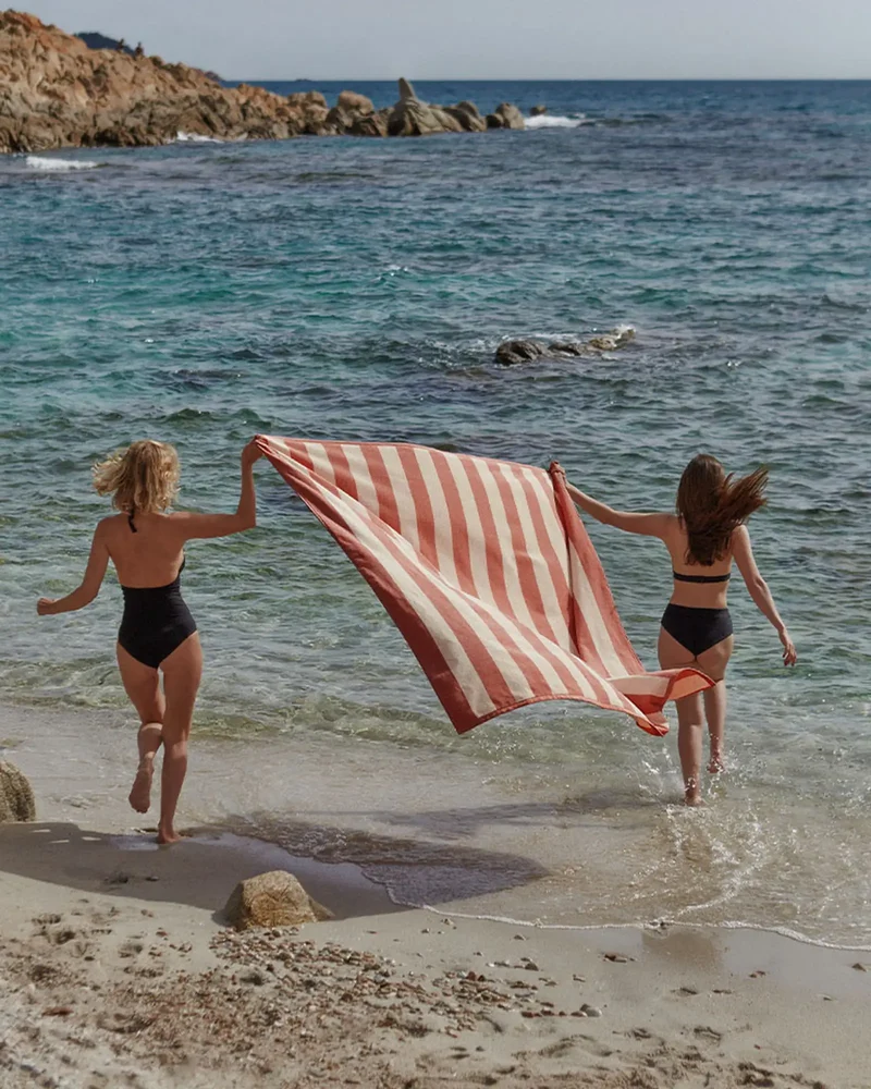 Serviette de plage XXL 170x170 Rayures Riviera à personnaliser