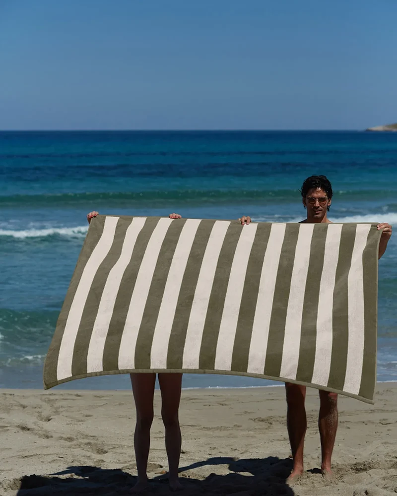 Serviette de plage XXL 170x170 Rayures Riviera à personnaliser