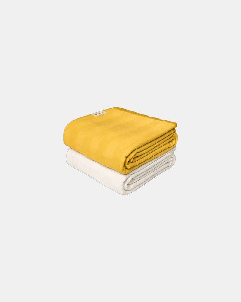Fouta de plage bi-matière XL 200x200 La Serviette Paris à personnaliser