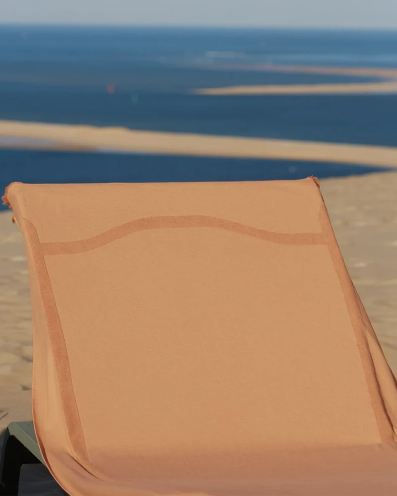 Fouta de plage bi-matière 90x200 La Serviette Paris à personnaliser