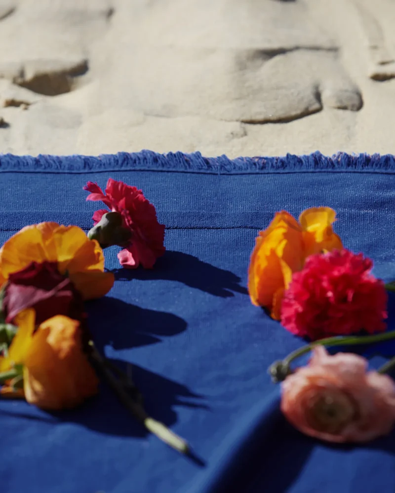 Fouta de plage bi-matière 90x200 La Serviette Paris à personnaliser