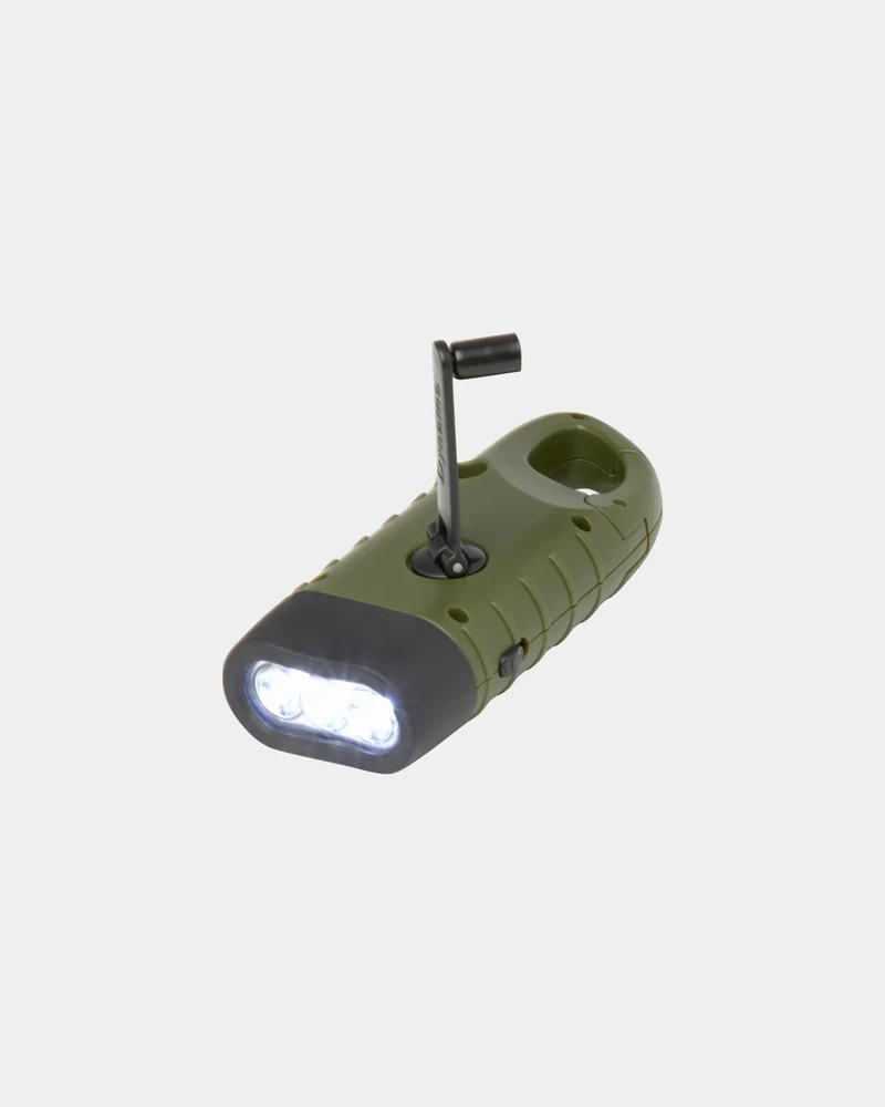 Lampe de poche dynamo solaire en plastique recyclé à personnaliser