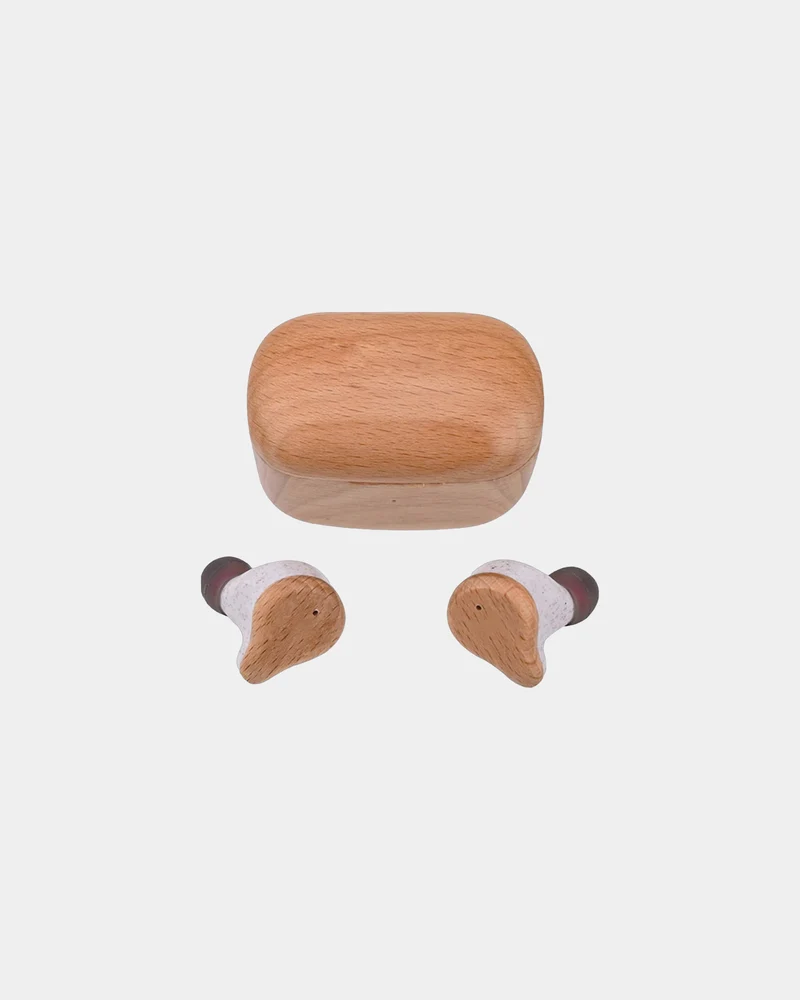 Écouteurs bois de hêtre TWS163 à personnaliser