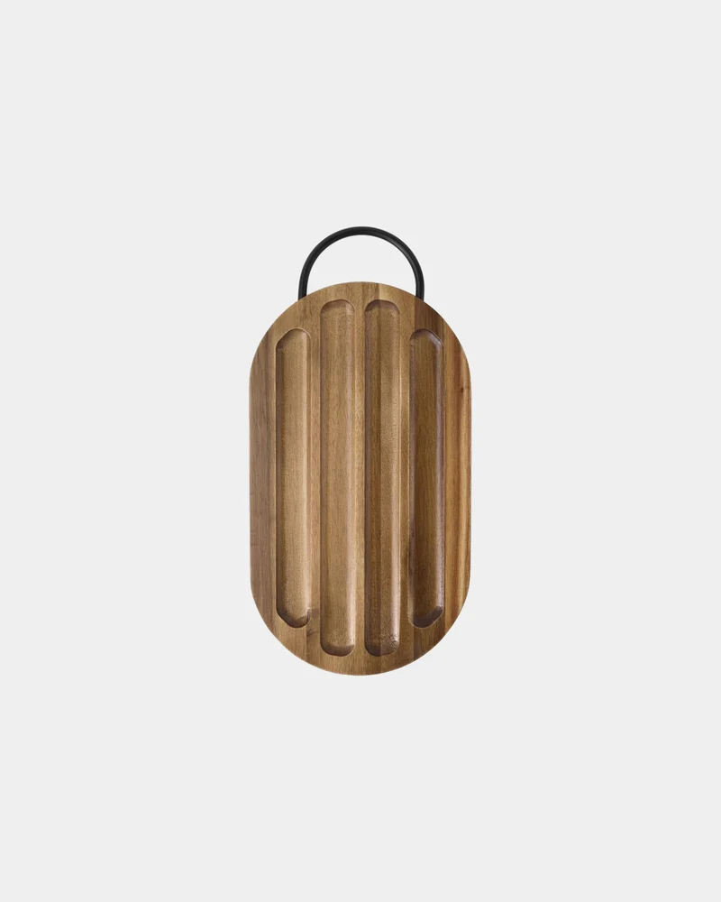 Planche à découper Prestige en acacia avec couteau à pain à personnaliser