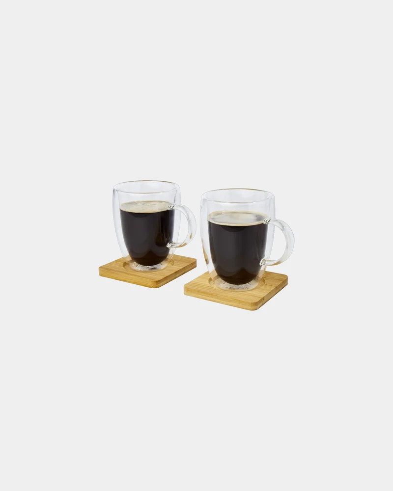 Tasse 2 pièces verre borosilicate 350 ml à personnaliser