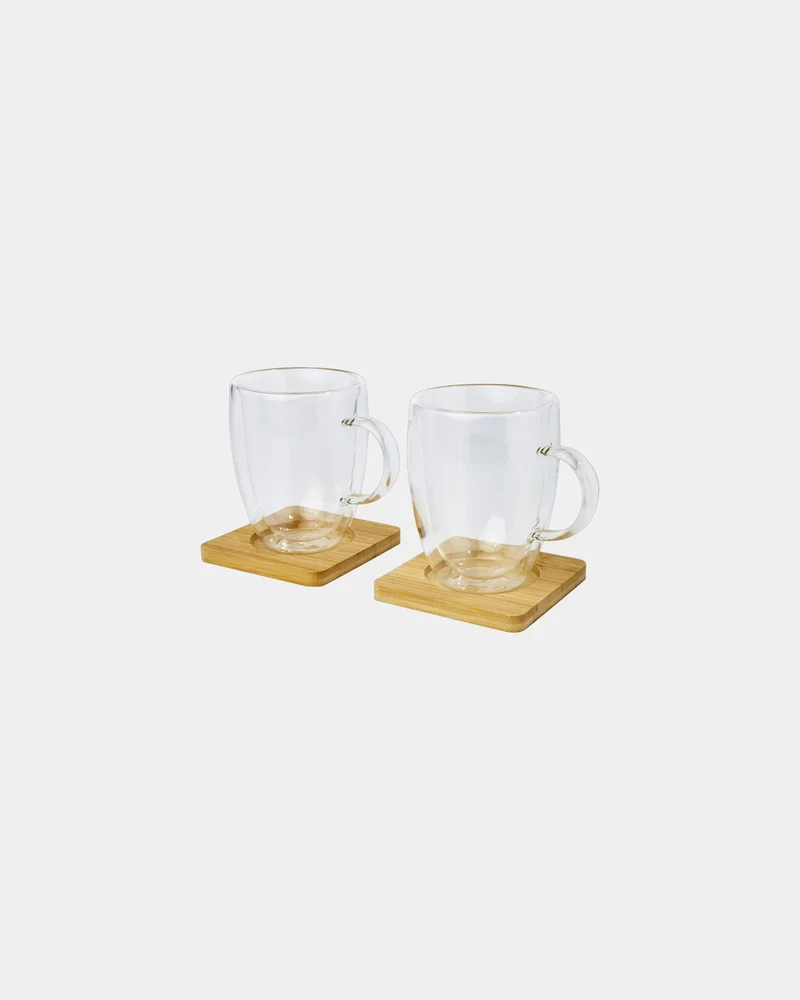 Tasse 2 pièces verre borosilicate 350 ml à personnaliser