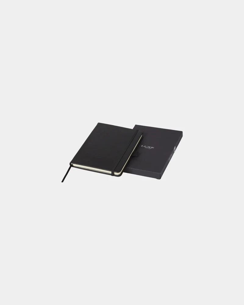 Carnet A5 PU noir à personnaliser