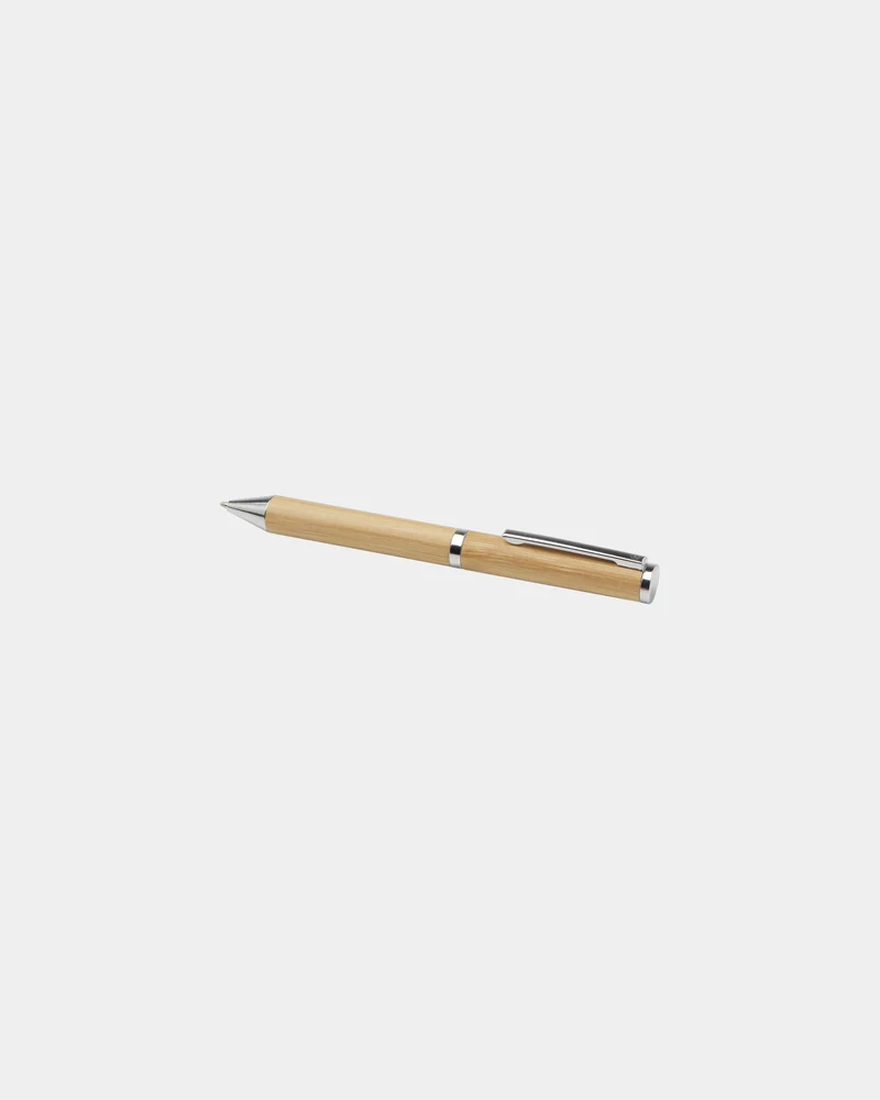 Coffret cadeau stylo bille et roller en bambou à personnaliser