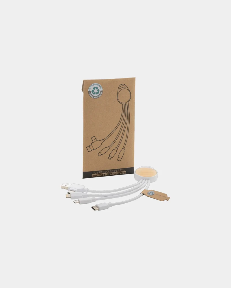 Câble recyclé 6-en-1 à personnaliser