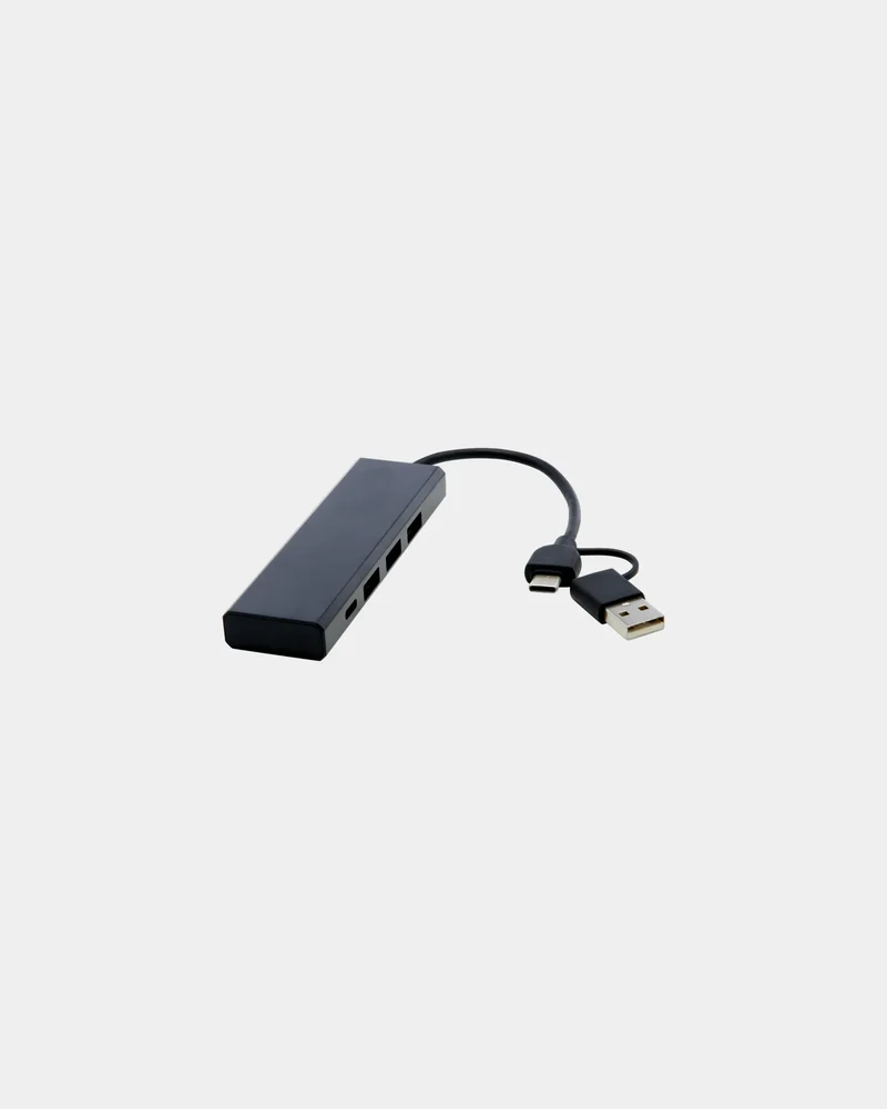 Concentrateur USB 2.0 aluminium recyclé à personnaliser