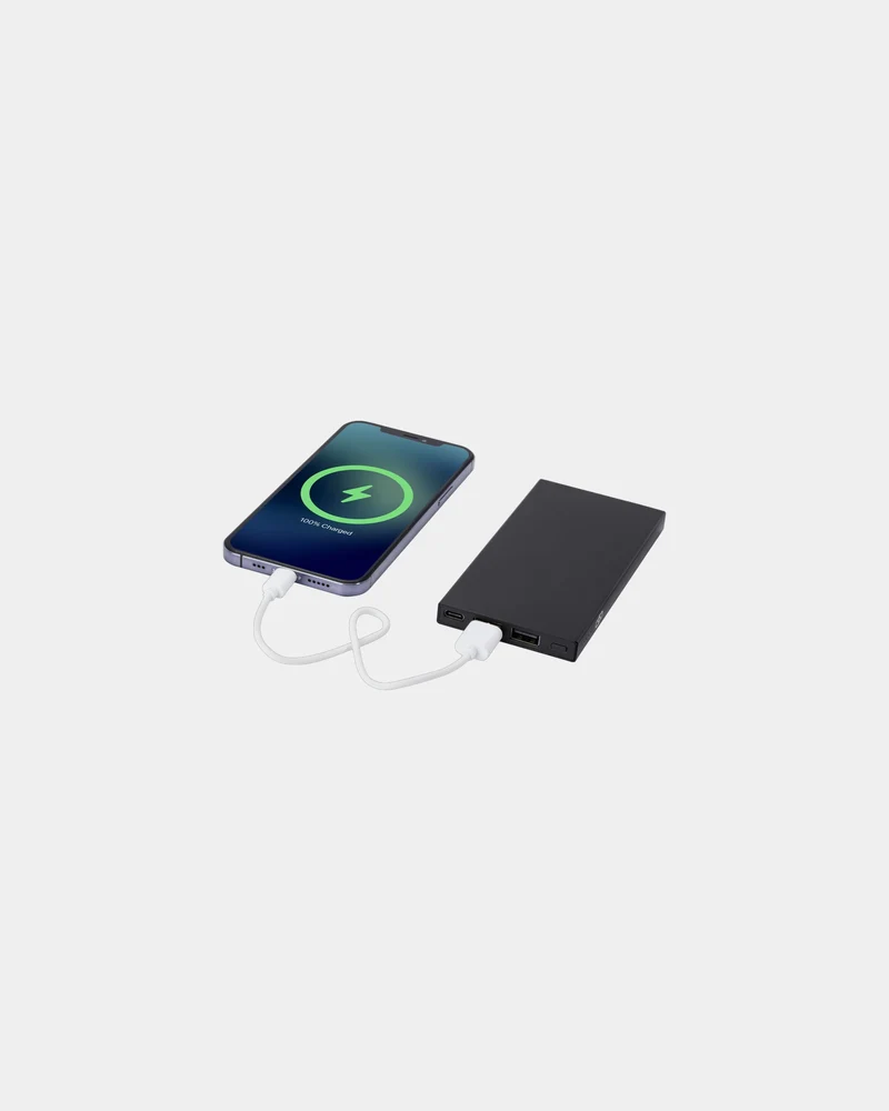 Batterie de secours aluminium recyclé 5000mAh à personnaliser