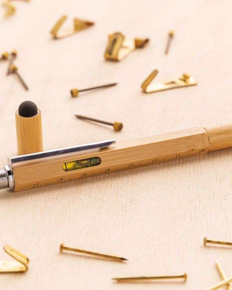 Boîte à outils 5 en 1 en bambou à personnaliser