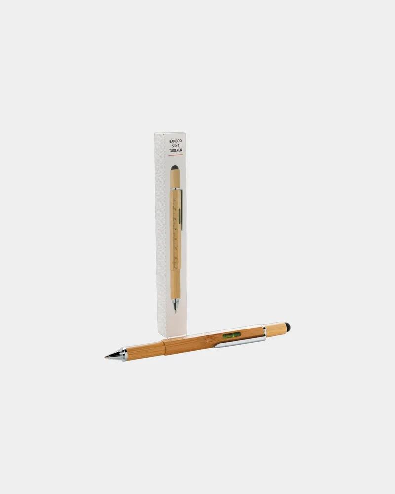 Boîte à outils 5 en 1 en bambou à personnaliser