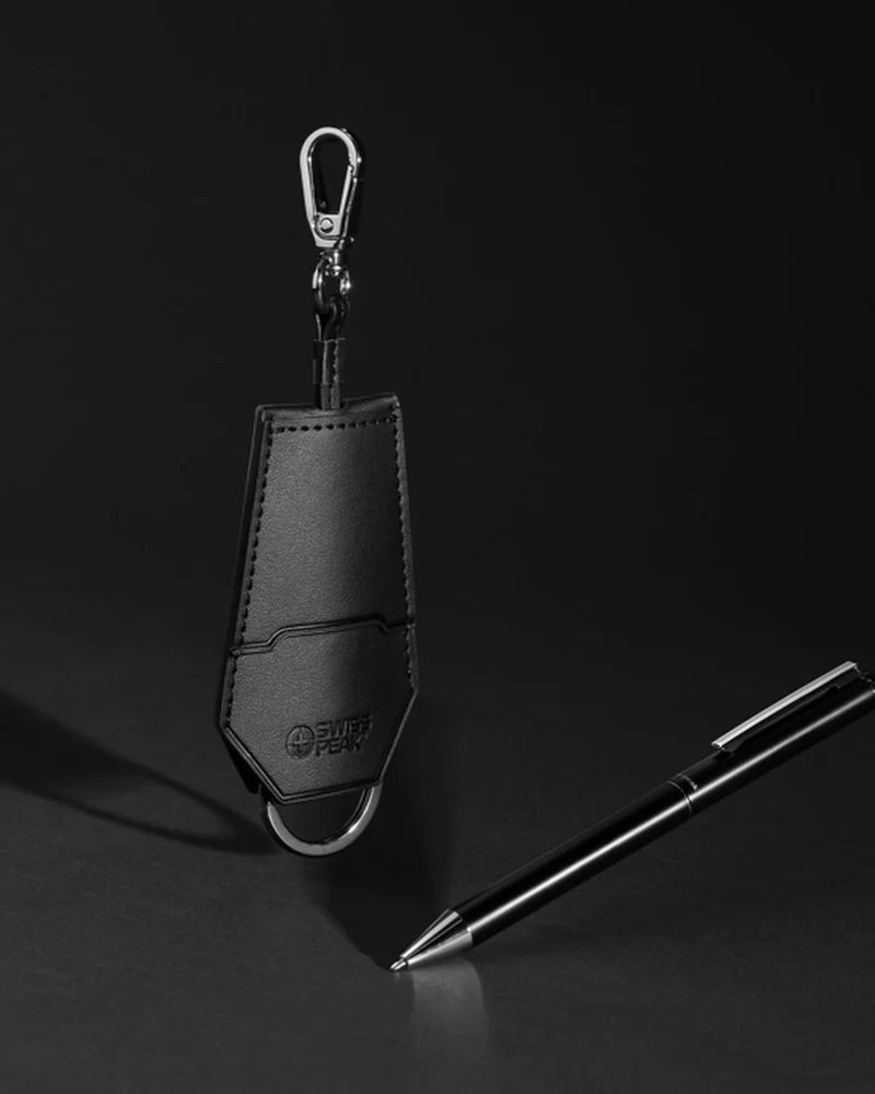 Set porte-clés et stylo en PU recyclé à personnaliser