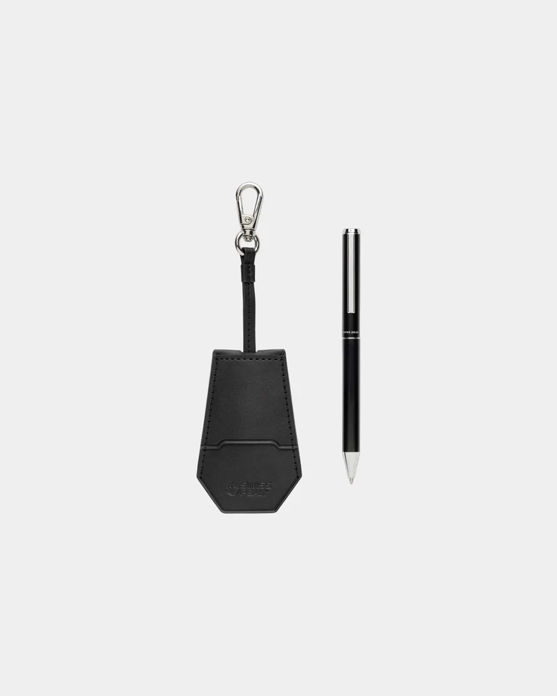 Set porte-clés et stylo en PU recyclé à personnaliser