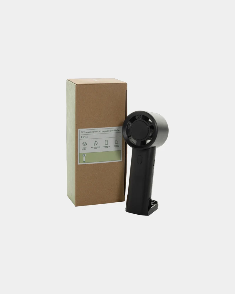 Ventilateur portable recyclé RCS Twist à personnaliser