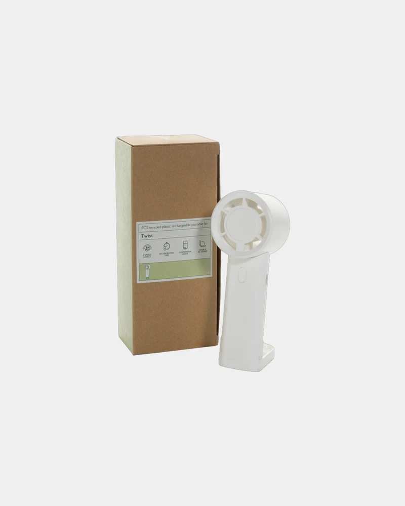 Ventilateur portable recyclé RCS Twist à personnaliser