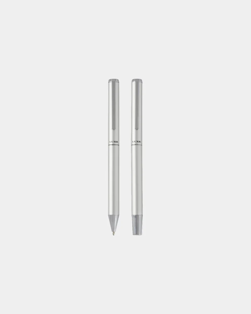 Ensemble-cadeau stylo bille et roller aluminium recyclé à personnaliser