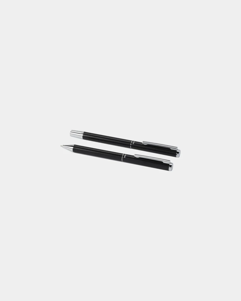Ensemble-cadeau stylo bille et roller aluminium recyclé à personnaliser