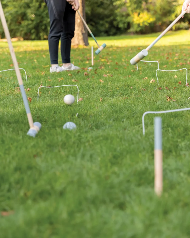 Jeu de croquet en bois pour 4 joueurs à personnaliser
