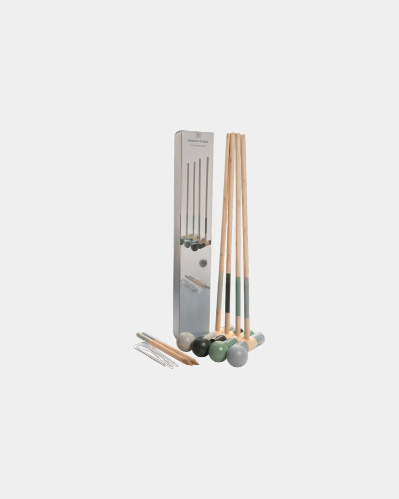 Jeu de croquet en bois pour 4 joueurs à personnaliser