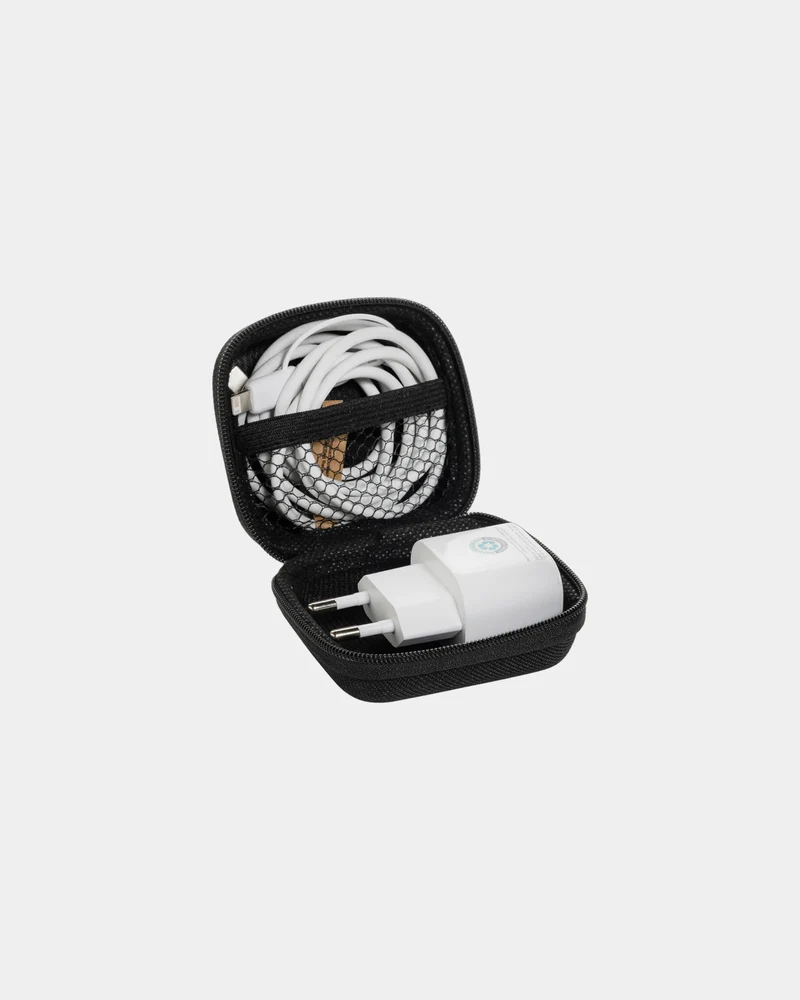 Set câble et chargeur 20W en PET recyclé à personnaliser
