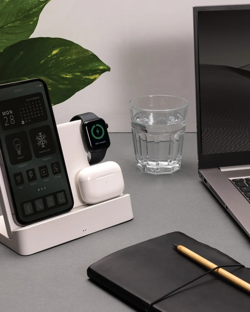 Chargeur sans fil 15W en ABS recyclé à personnaliser