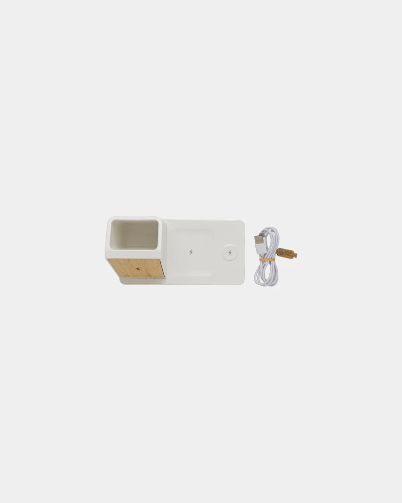 Chargeur sans fil 15W en plastique recyclé à personnaliser