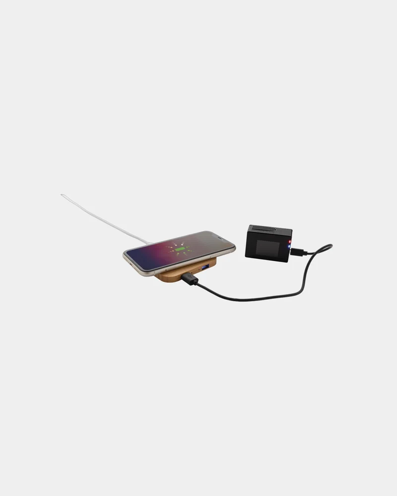 Chargeur sans fil bambou 5W à personnaliser