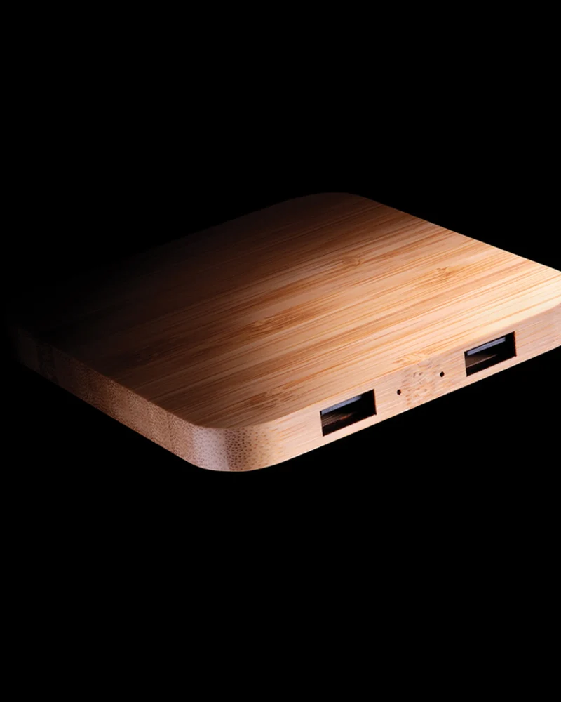 Chargeur sans fil bambou 5W à personnaliser