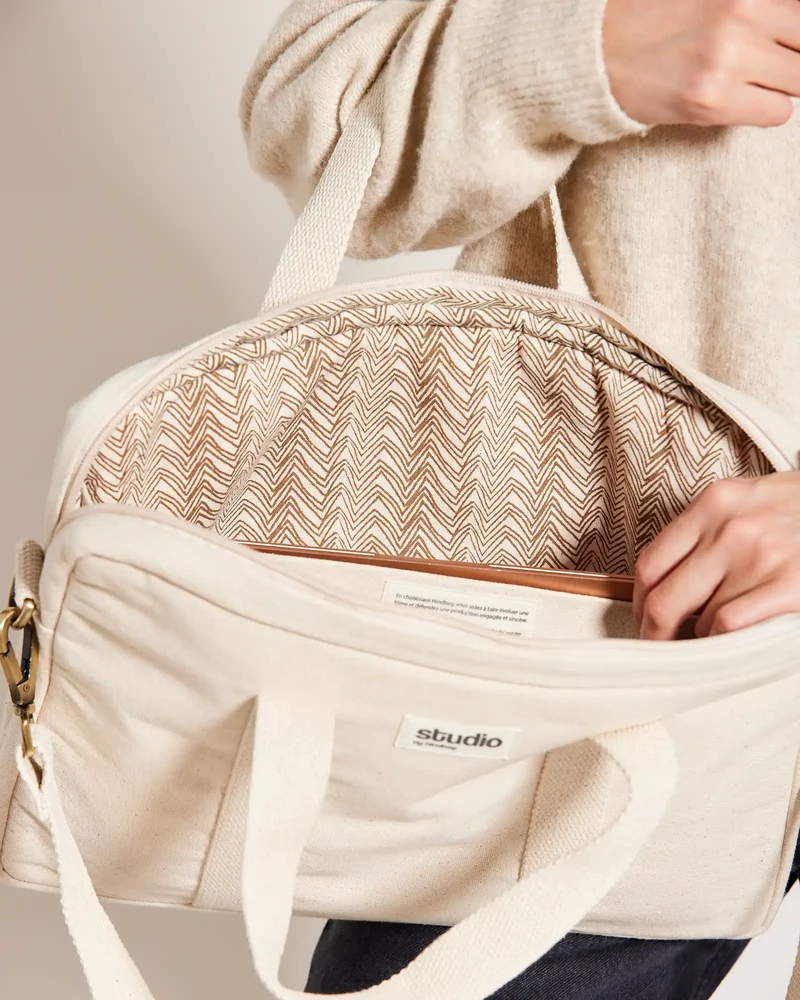Sac ordinateur coton bio Studio by Hindbag Luis à personnaliser