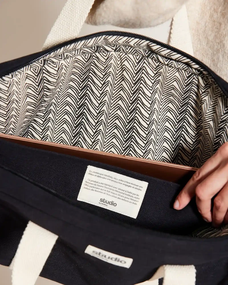 Sac ordinateur coton bio Studio by Hindbag Luis à personnaliser