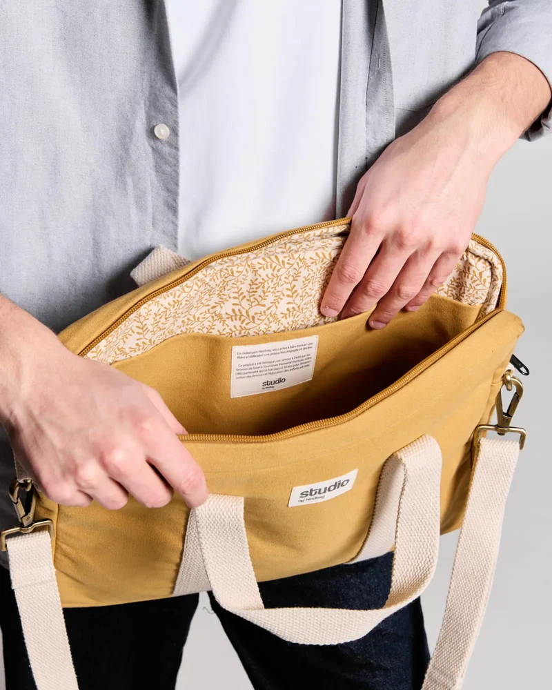 Sac ordinateur coton bio Studio by Hindbag Luis à personnaliser