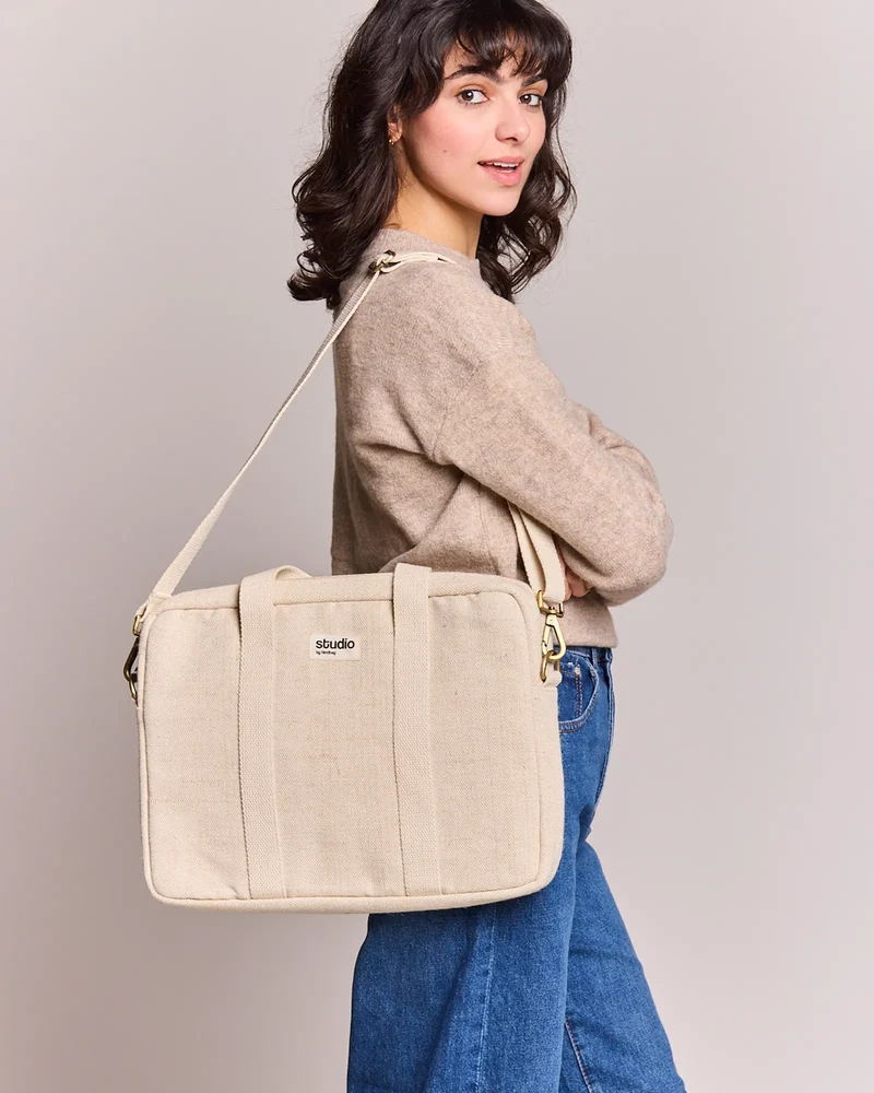 Sac ordinateur coton bio Studio by Hindbag Luis à personnaliser
