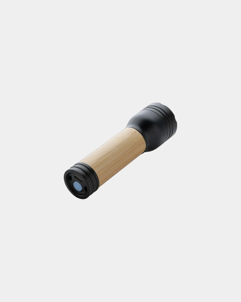 Lampe torche ABS recyclé et bambou 1W à personnaliser