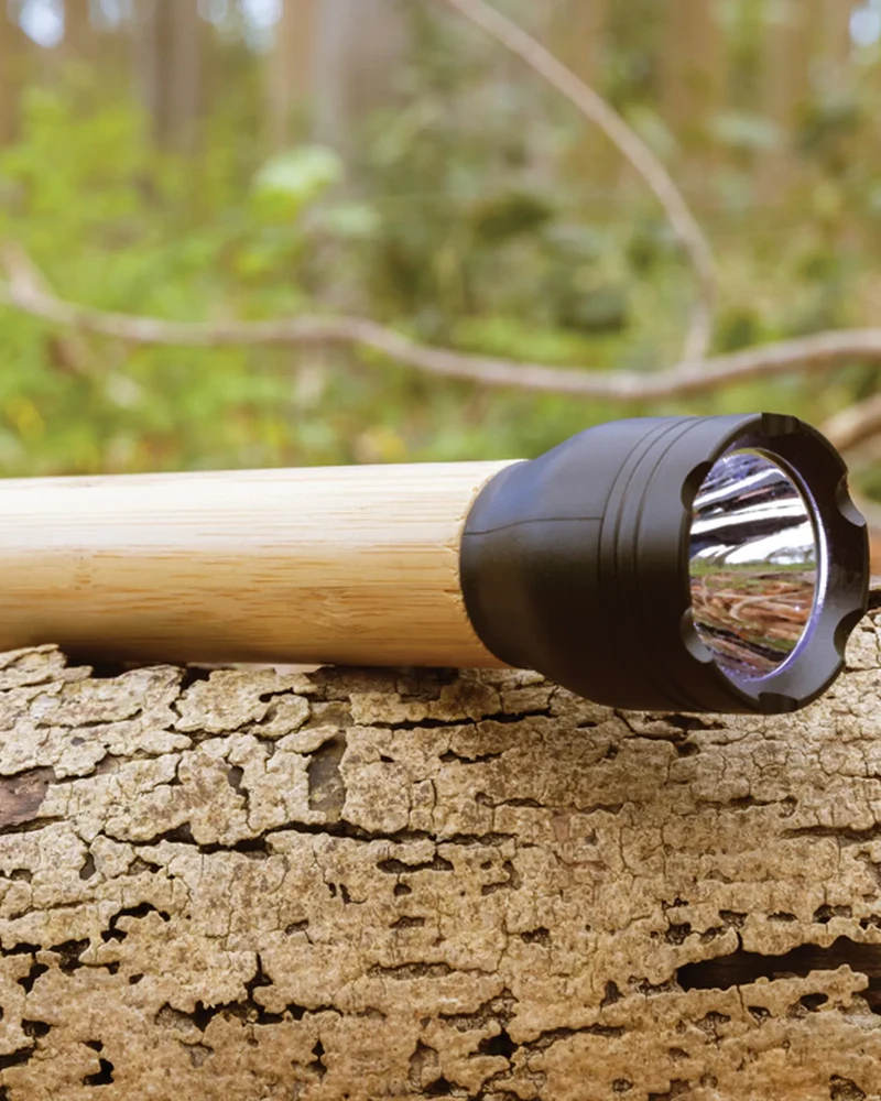 Lampe torche ABS recyclé et bambou 5W à personnaliser