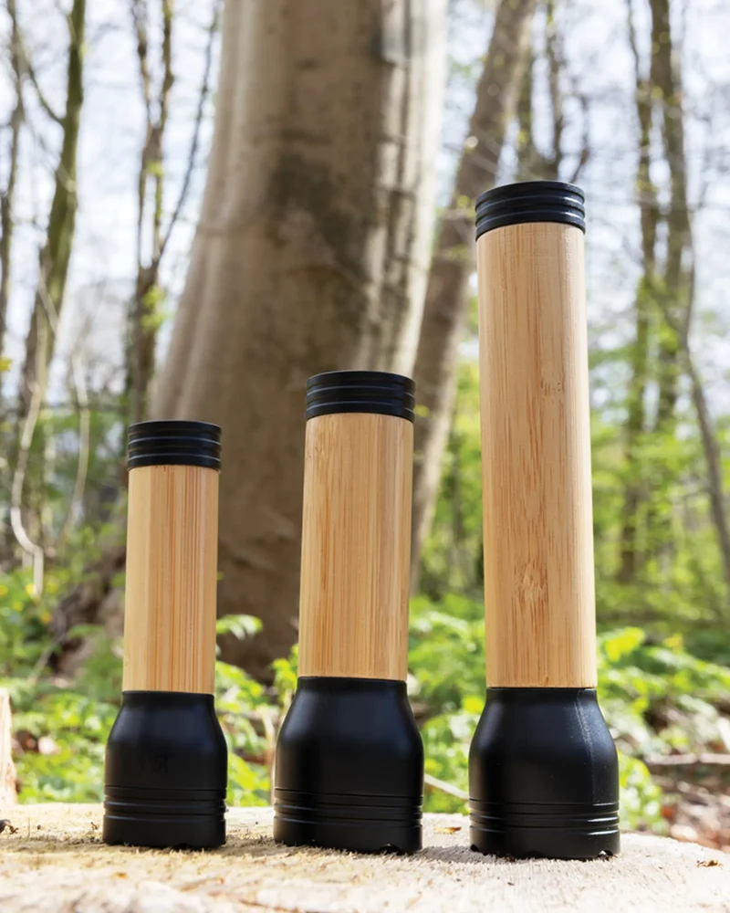 Lampe torche ABS recyclé et bambou 5W à personnaliser