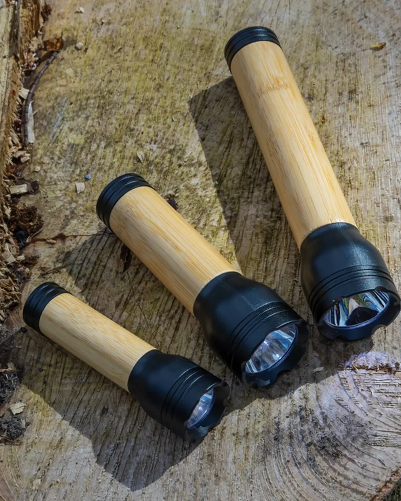 Lampe torche ABS recyclé et bambou 5W à personnaliser